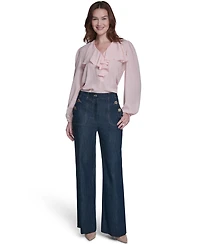 Tommy Hilfiger Women's Striped Ruffle Blouse