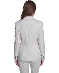 Tommy Hilfiger Women's Slim Fit Notch Collar Pinstripe Blazer
