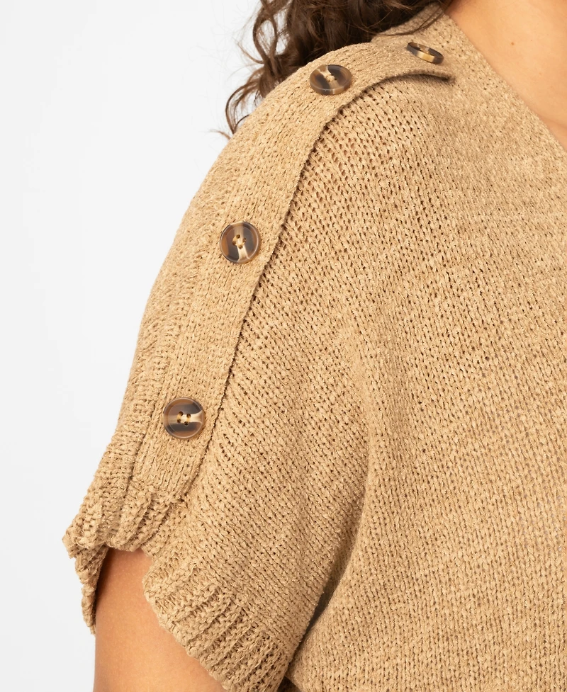 Melissa Paige Plus Button Shoulder Flyaway Open Front Cardigan, Macy's Exclusive