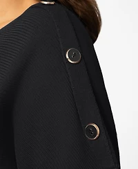 Melissa Paige Plus Vertical Rib Button Short-Sleeve Sweater, Macy's Exclusive