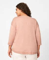 Melissa Paige Plus Size Heart Textured Sweater, Macy's Exclusive