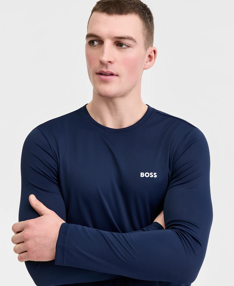 Boss by Hugo Men's Long-Sleeve Uv Protection Rashguard Swim Shirt