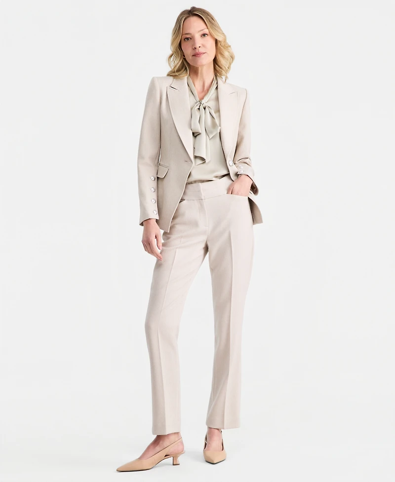 Tahari Asl Women's Twill Peak Lapel One-Button Blazer