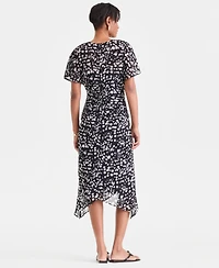 I.n.c. International Concepts Women's Printed Ruched Midi Dress, Macy's Exclusive