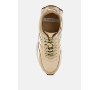 Mujori Metallic Pleather Studded Sneakers