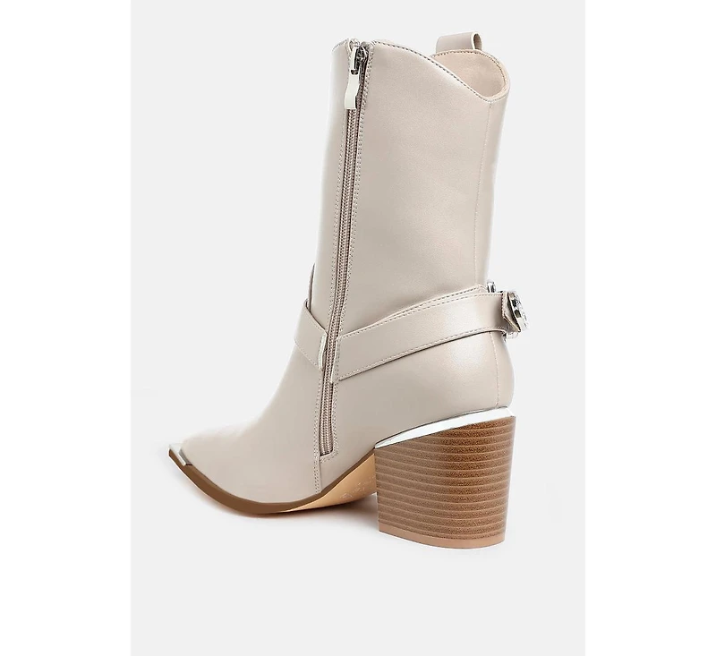 Woodstock Diamante Embellished Pin Buckle Boots