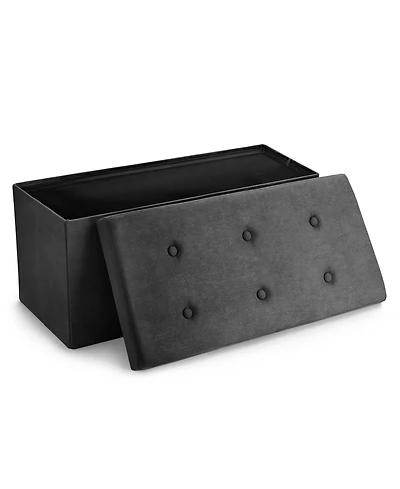 Sorbus Medium Faux Suede Storage Bench - Perfect Toy and Shoe Chest, Hope Chest, Pouffe Ottoman, Seat, Foot Rest