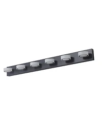Busdays 45" Modern 6-Light Led Vanity Light, Sleek Black Bathroom Wall Light Fixture for Mirror, Shower, and Bathroom Decor