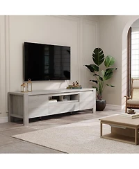 gaomon Tv Stand with Doors and Cabinet, Farmhouse Entertainment Center, for TVs Up to 70"