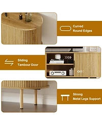 gaomon Tv Stand, Modern Tv Console Table with Storage Compartment and Sliding Door