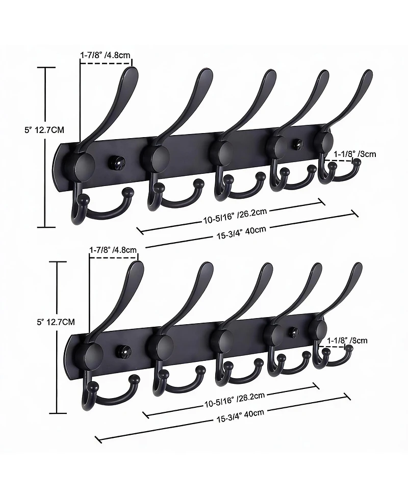 Yigii 5-Tri Stainless Steel Coat Rack, Heavy Duty, Blue, for Entryways & Bathrooms
