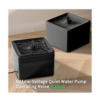 Aostirmotor Automatic Pet Waterer with Circulation, Square Fountain Cat Bowls, 3800ml/3.8L for Cats