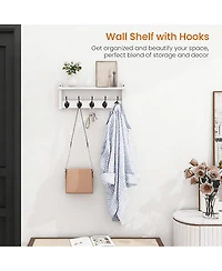 Yigii Elegant Wall Hook with Shelf - Stylish Storage for Coats, Hats, Bags - Durable Design