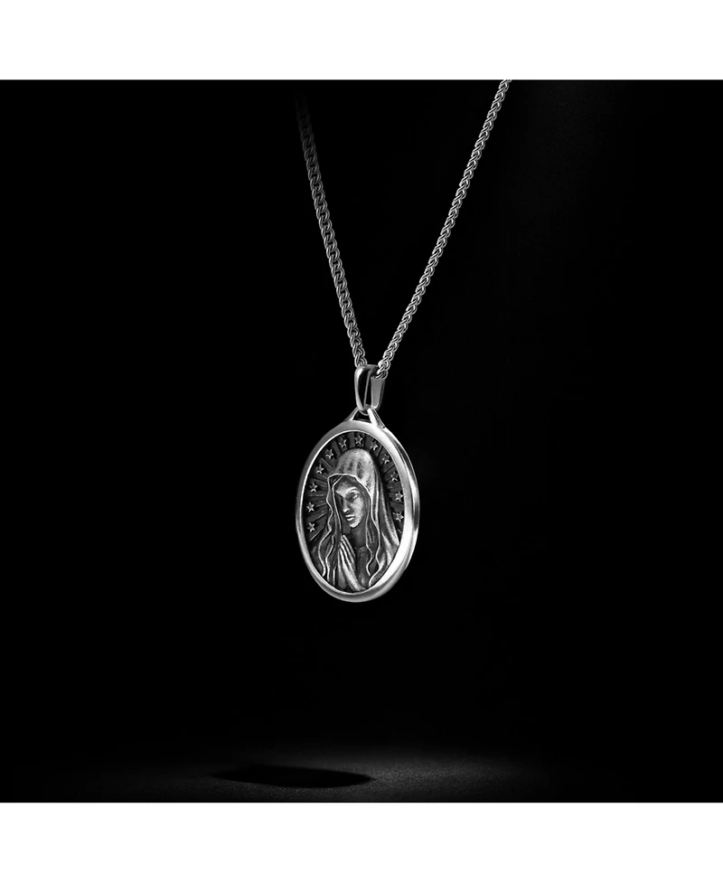 Vincero Unisex Virgin Mary Pendant – 21" Silver Chain