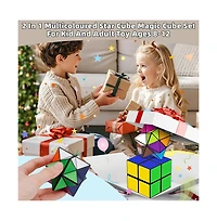 Bruce & Shark 2-in-1 Split Magic Cube, Transformable Fidget Toy, Morphs into Star & More