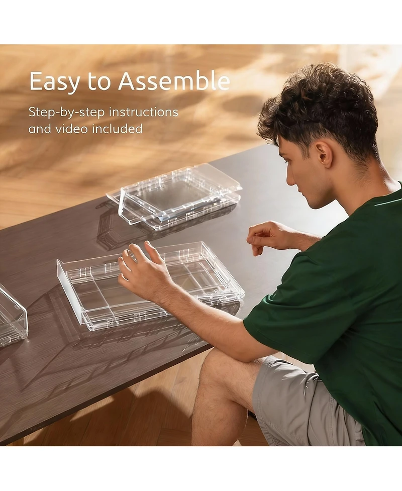 Yigii Stackable Baseball Cap Organizer with Clear View and Slide Drawer