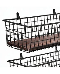 Yigii 2 Pack Metal Wire Wall Baskets with Handles for Home Decor