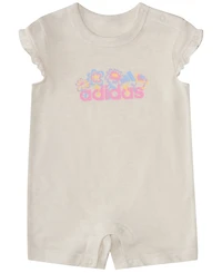 adidas Baby Girls' Graphic Short-Sleeve Heather Romper