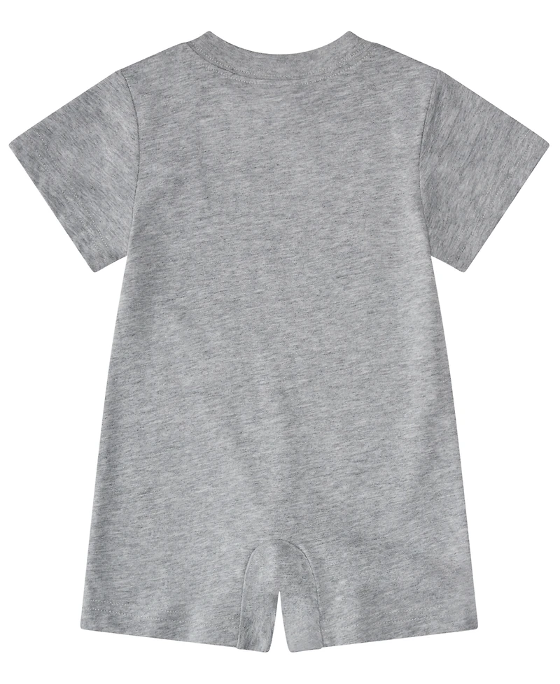 adidas Baby Boys' Short-Sleeve Graphic Shortie Heather Romper