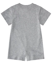 adidas Baby Boys' Short-Sleeve Graphic Shortie Heather Romper