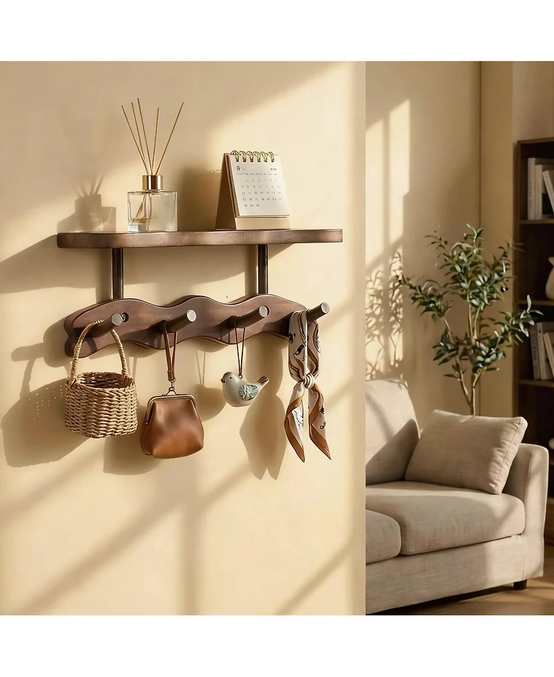 Yigii Wavy Wall Rack & Shelf for Small Spaces