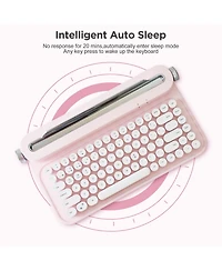 Lofree Actto B305 Wireless Keyboard, Retro Bluetooth Aesthetic Typewriter Style Keyboard with Integrated Stand