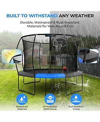 SereneLife Outdoor Trampoline 10FT/12FT/14FT with Enclosure Net & Ladder – Astm Approved Heavy-Duty Trampoline for Kids & Adults