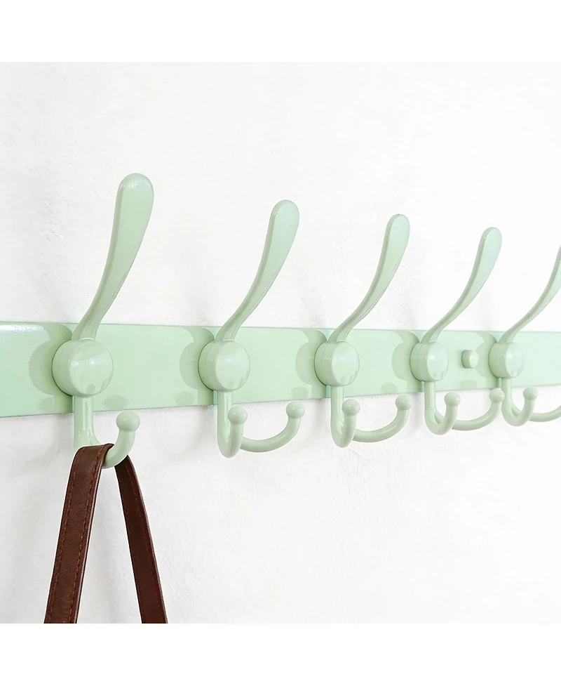 Yigii Stainless Steel 5-Tri Hook Wall Rack for Coats, Hats, Towels, Purse, Scarfs, Robes