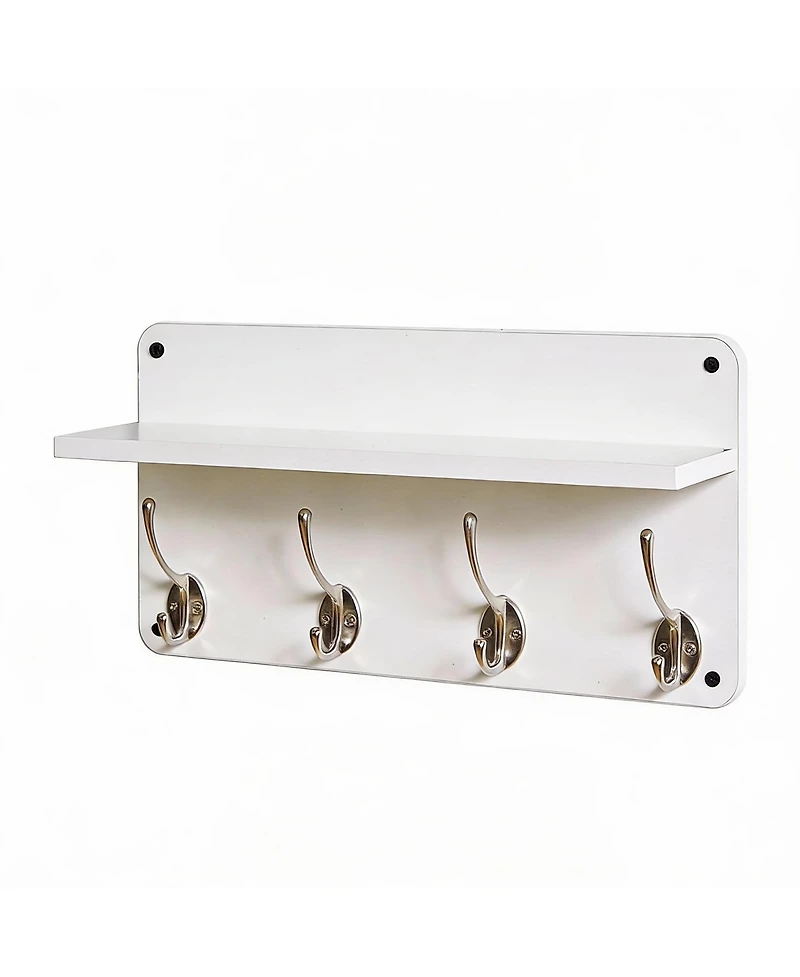 Yigii 2-Pack Wall Organizer: Stylish, Sturdy, Easy Setup, Silver Gray Key Rack with Shelves