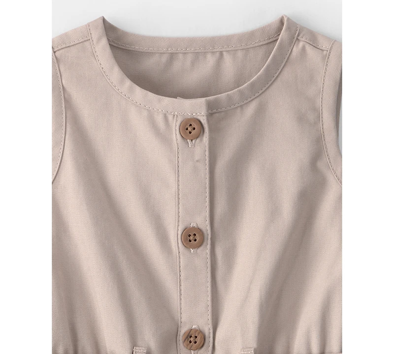 Carter's Baby Girls' Canvas Sleeveless Romper