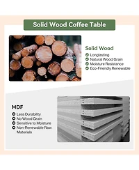 Tribesigns 31.5-Inch Round Coffee Table, Solid Wood Center Table