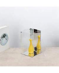 Yigii Clear Acrylic Display Case with Mirrored Base for Collectibles