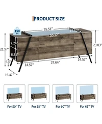 gaomon Tv Stand for 60/55/50/45 Inch Tv, 47" Mid Century Modern Entertainment Center for Living Room, Bedroom