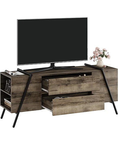 gaomon Tv Stand for 60/55/50/45 Inch Tv, 47" Mid Century Modern Entertainment Center for Living Room, Bedroom