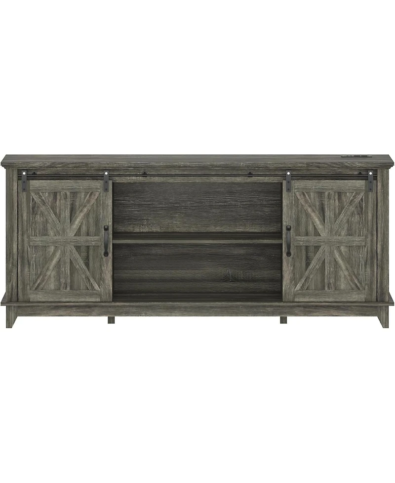 gaomon 66" Farmhouse Home Tv Stand for Up to 75" Television, Entertainment Center with Storage & Adjustable Shelf