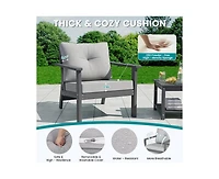 Pamapic 7-Piece Hdpe Patio Conversation Seating Set with Cushions