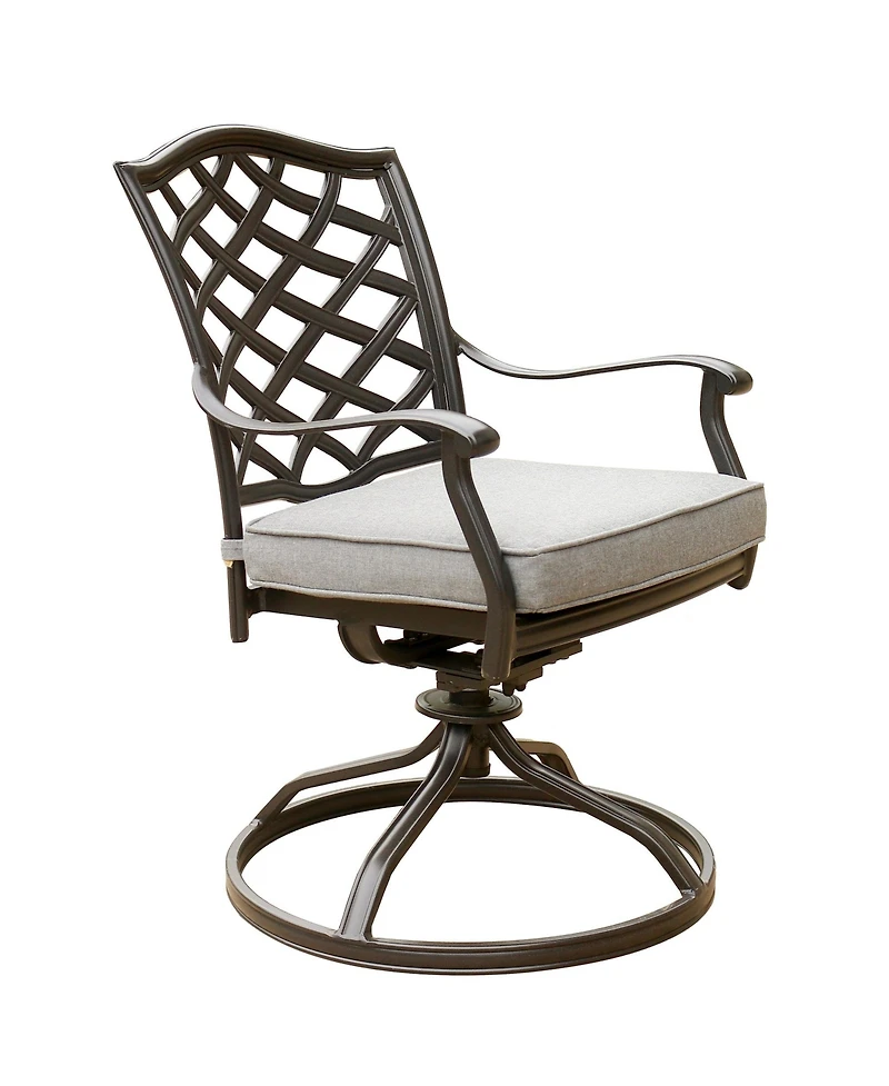 Mondawe 6 - Person 68" Long Aluminum Dining Set,6 Swivel Rocker Chairs &1 Rectangular Table