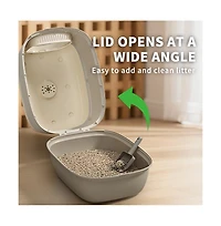 Aostirmotor Beetle-Inspired Enclosed Cat Litter Box, Grey