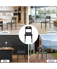 gaomon Stackable Plastic Dining Chairs with Metal Legs