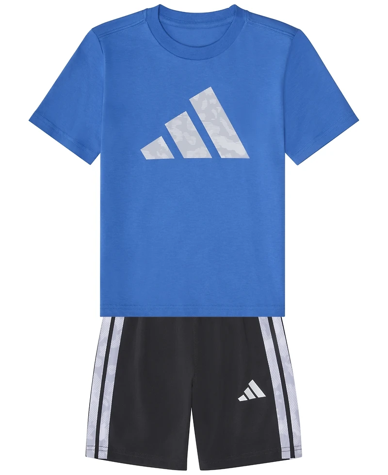adidas Boys 2T-7 Short-Sleeve T-Shirt and Shorts, 2-Piece Set