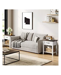 gaomon 2-Tier Drawer Nightstand End Table, Storage Shelves Side Table for Living Room Study Room Bedroom