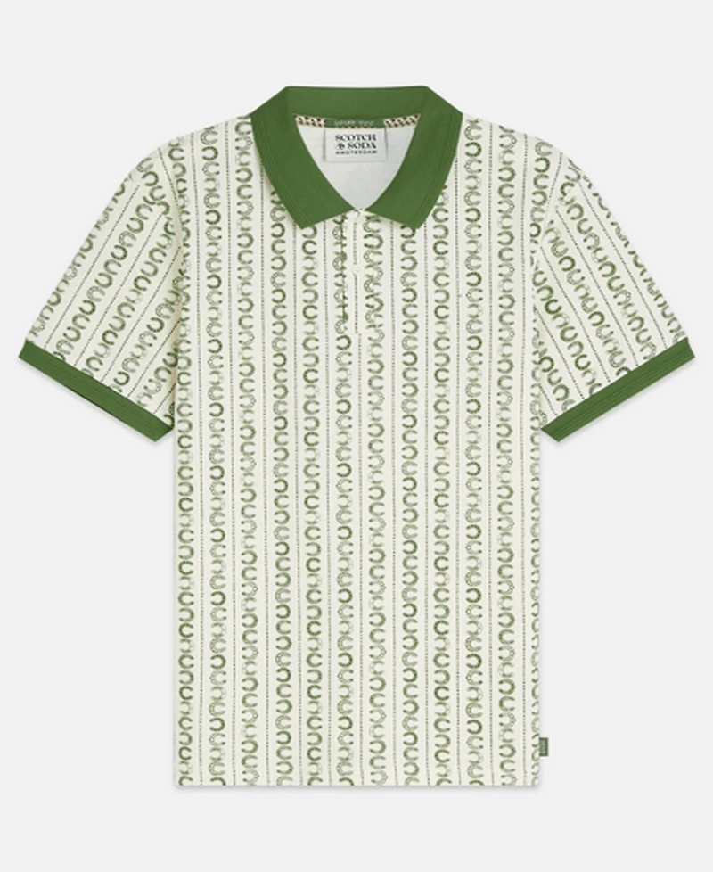 Scotch & Soda Men's Micro-Printed Regular-Fit Polo Shirt