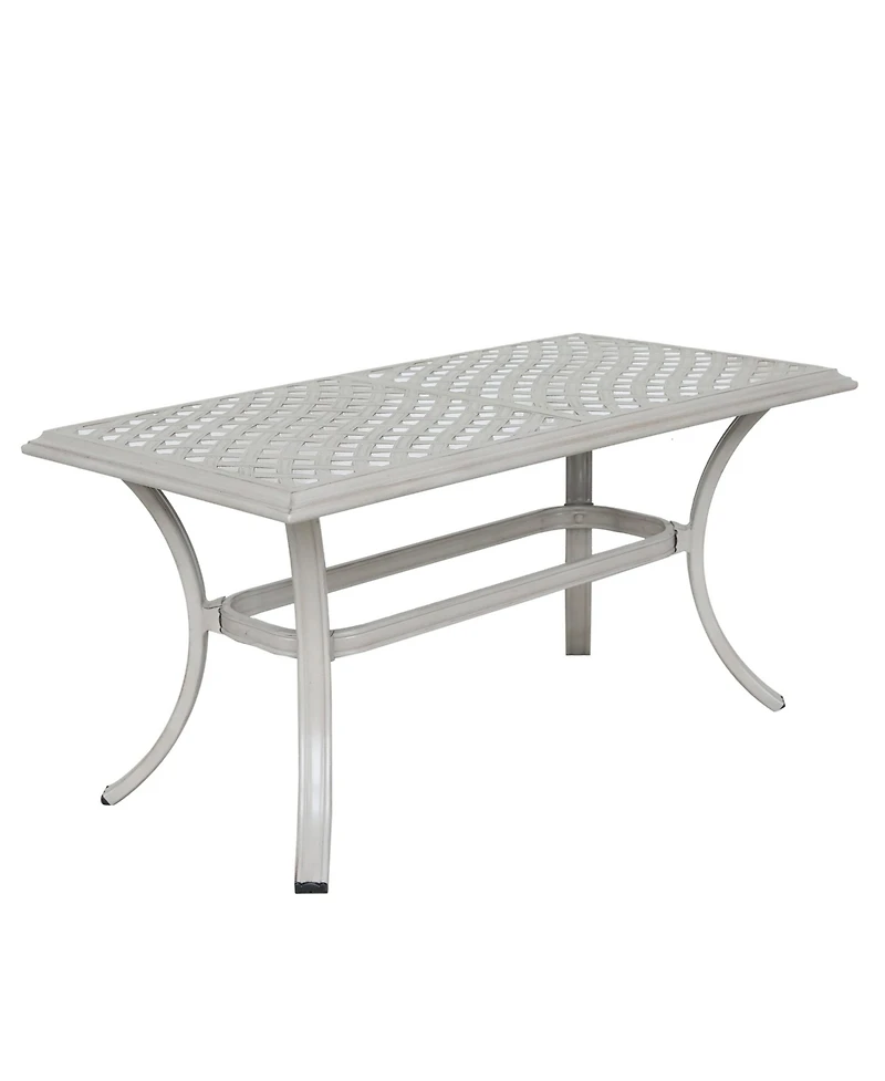 Mondawe 22x42 Inch Modern Cast Aluminum Outdoor Patio Rectangular Coffee Table