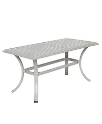 Mondawe 22x42 Inch Modern Cast Aluminum Outdoor Patio Rectangular Coffee Table