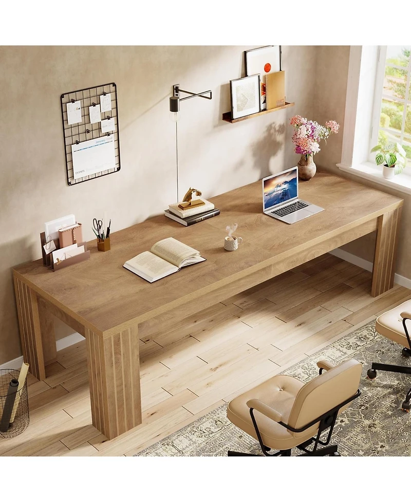 Tribesigns 78.7-Inch Extra Long Computer Desk, Two Person Double Gaming Desk for 2 People, Workstaion