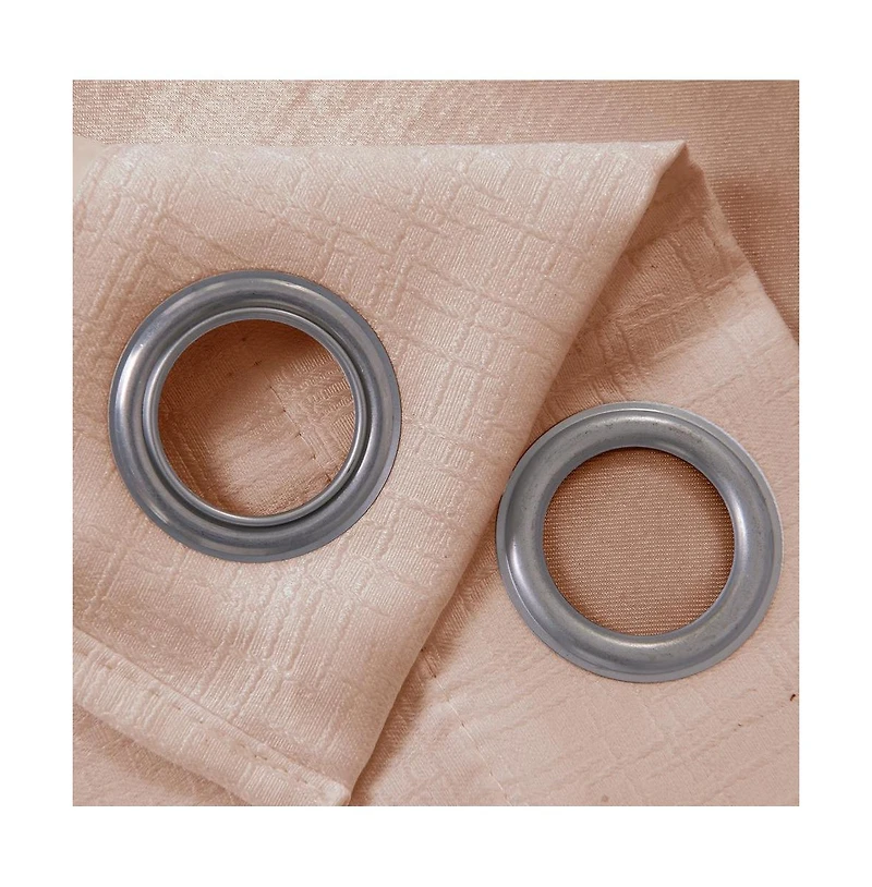 Olivia Gray Lynx Matte Embossed Blackout Grommet Panel - 52x84", Blush