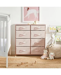 mDesign Tall Storage Dresser Furniture, 8 Slim Fabric Drawers