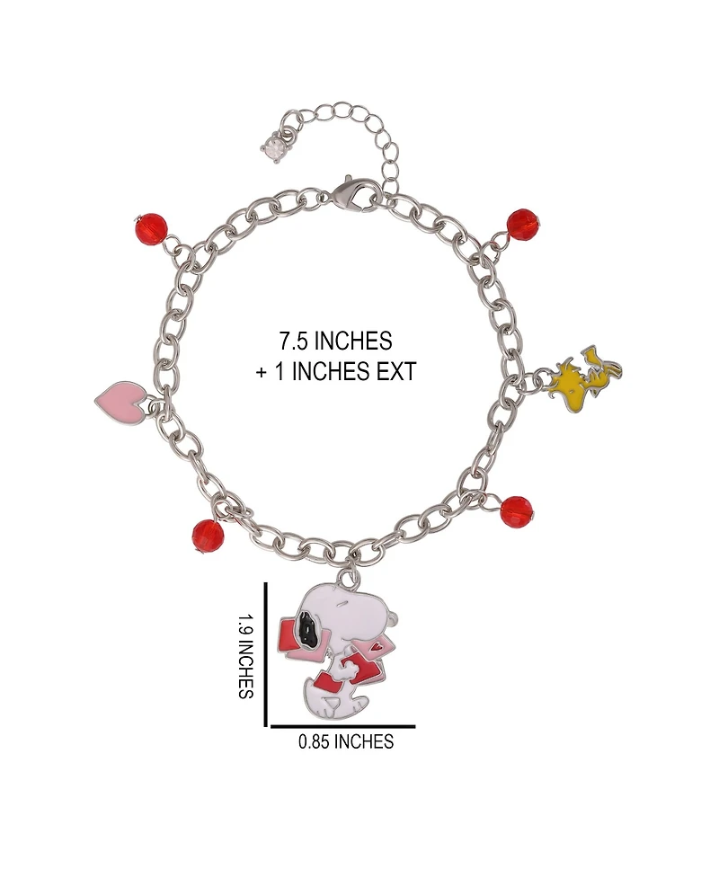 Peanuts Snoopy Heart Letter Bracelet