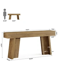 Tribesigns 70.9-Inch Long Console Table, Farmhouse Narrow Entryway Table Behind the Couch