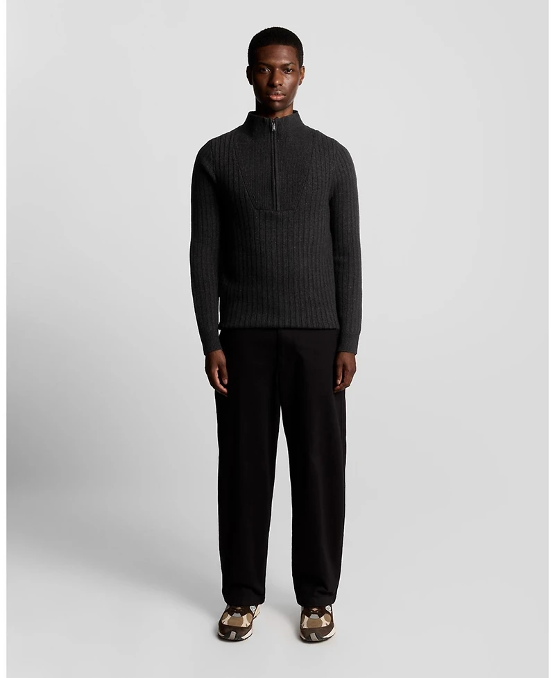 Lyle & Scott Men's Ribbed Half Zip Sweater